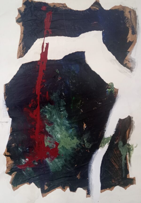 Abstraccion negra, collage y acrilico, 70x90cm Abstraccion Negra